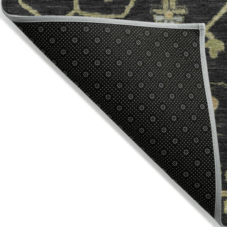 Piper Looms Chantille Global ACN1930 Black Machine Washable Area Rug Backing Image