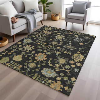 Piper Looms Chantille Global ACN1930 Black Machine Washable Area Rug Lifestyle Image Feature