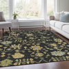 Piper Looms Chantille Global ACN1930 Black Machine Washable Area Rug Lifestyle Image Feature