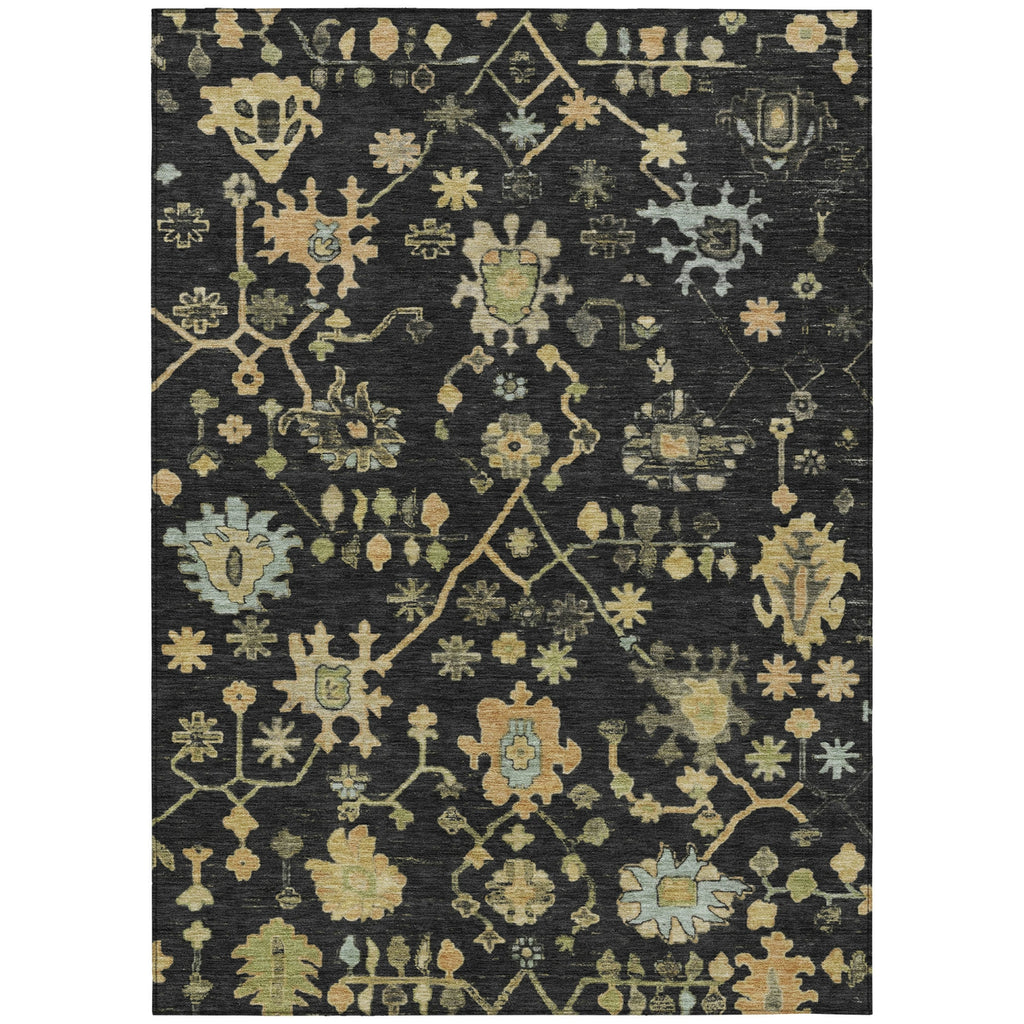 Piper Looms Chantille Global ACN1930 Black Machine Washable Area Rug main image