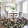 Piper Looms Chantille Global ACN1930 Black Machine Washable Area Rug Round Lifestyle Image Feature