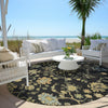 Piper Looms Chantille Global ACN1930 Black Machine Washable Area Rug Round Outdoor Lifestyle Image Feature