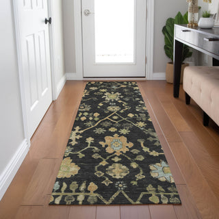 Piper Looms Chantille Global ACN1930 Black Machine Washable Area Rug Runner Lifestyle Image Feature