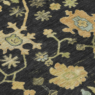 Piper Looms Chantille Global ACN1930 Black Machine Washable Area Rug Swatch Image