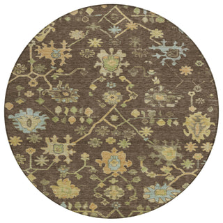 Piper Looms Chantille Global ACN1930 Brown Machine Washable Area Rug Round Main Image