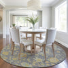 Piper Looms Chantille Global ACN1930 Gray Machine Washable Area Rug Round Lifestyle Image Feature
