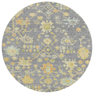 Piper Looms Chantille Global ACN1930 Gray Machine Washable Area Rug Round Main Image