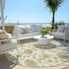 Piper Looms Chantille Global ACN1930 Ivory Machine Washable Area Rug Round Outdoor Lifestyle Image Feature