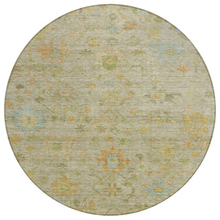 Piper Looms Chantille Global ACN1930 Khaki Machine Washable Area Rug Round Main Image
