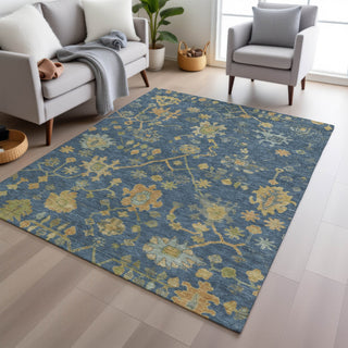 Piper Looms Chantille Global ACN1930 Navy Machine Washable Area Rug Lifestyle Image Feature