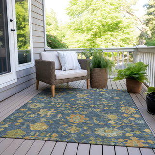 Piper Looms Chantille Global ACN1930 Navy Machine Washable Area Rug Outdoor Lifestyle Image Feature