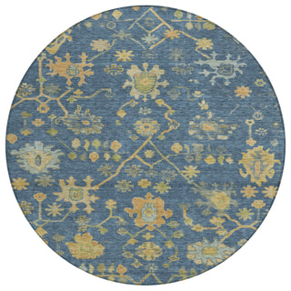 Piper Looms Chantille Global ACN1930 Navy Machine Washable Area Rug Round Main Image