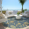 Piper Looms Chantille Global ACN1930 Navy Machine Washable Area Rug Round Outdoor Lifestyle Image Feature