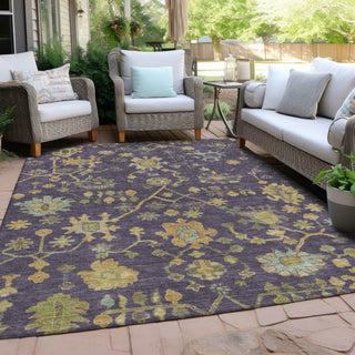 Piper Looms Chantille Global ACN1930 Purple Machine Washable Area Rug Outdoor Lifestyle Image Feature