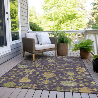 Piper Looms Chantille Global ACN1930 Purple Machine Washable Area Rug Outdoor Lifestyle Image Feature