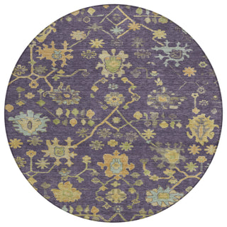 Piper Looms Chantille Global ACN1930 Purple Machine Washable Area Rug Round Main Image