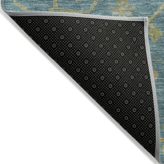 Piper Looms Chantille Global ACN1930 Teal Machine Washable Area Rug Backing Image