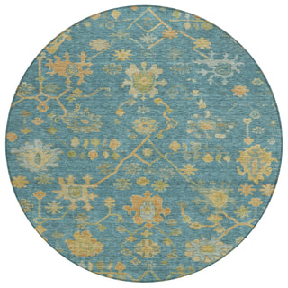 Piper Looms Chantille Global ACN1930 Teal Machine Washable Area Rug Round Main Image