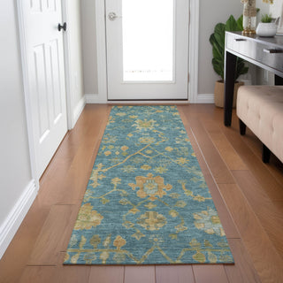 Piper Looms Chantille Global ACN1930 Teal Machine Washable Area Rug Runner Lifestyle Image Feature