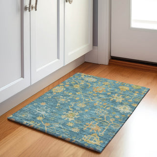 Piper Looms Chantille Global ACN1930 Teal Machine Washable Area Rug Scatter Lifestyle Image Feature
