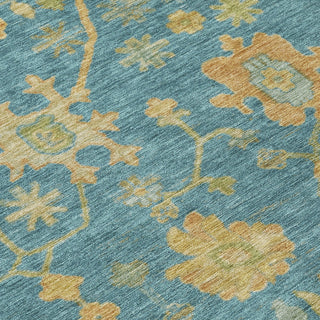Piper Looms Chantille Global ACN1930 Teal Machine Washable Area Rug Swatch Image