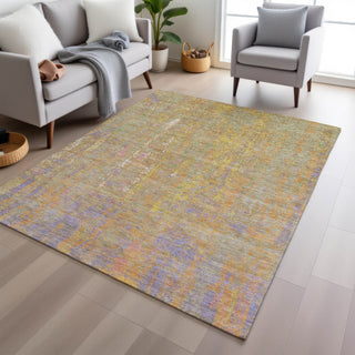 Piper Looms Chantille Abstract ACN1931 Green Machine Washable Area Rug Lifestyle Image Feature