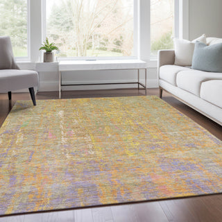 Piper Looms Chantille Abstract ACN1931 Green Machine Washable Area Rug Lifestyle Image Feature