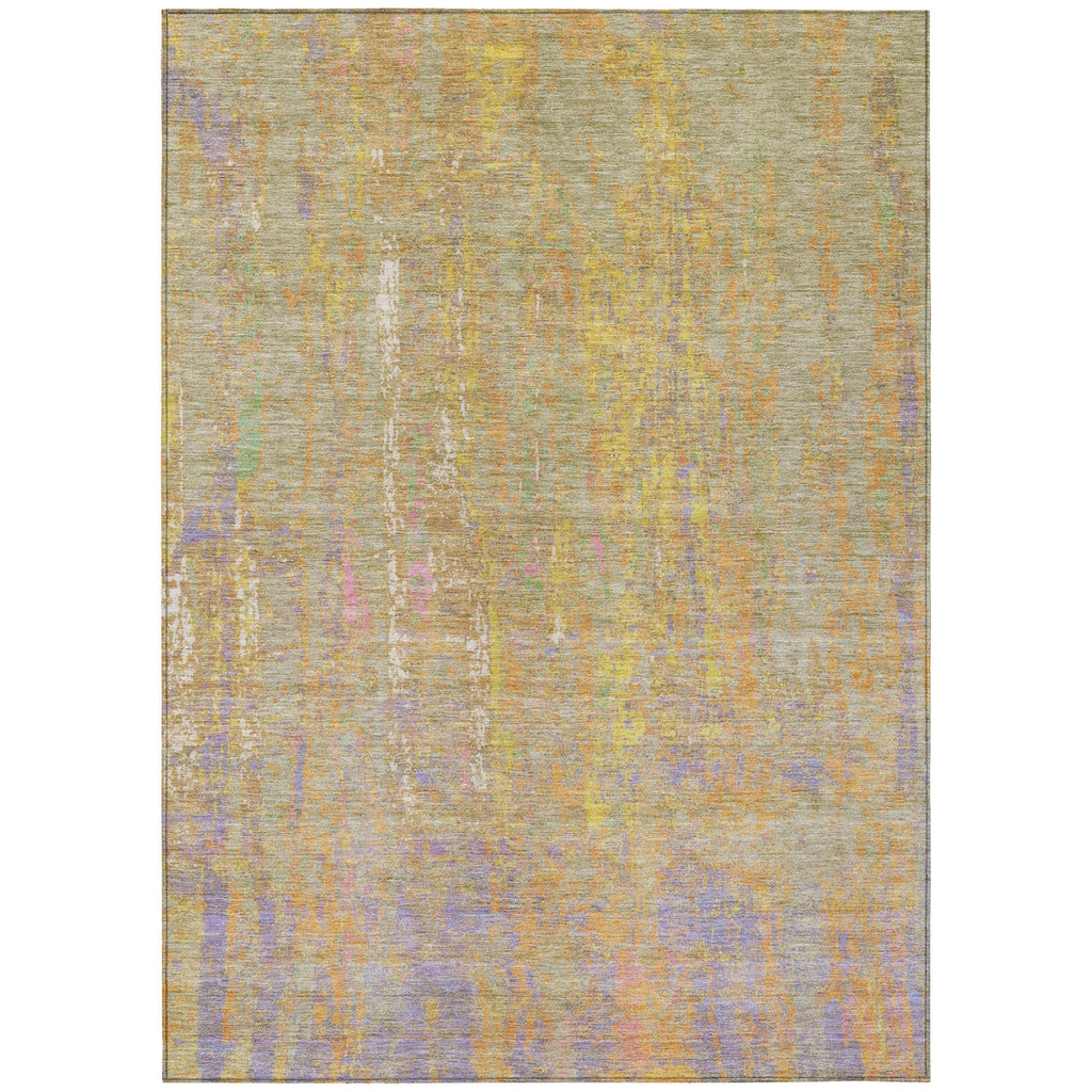 Piper Looms Chantille Abstract ACN1931 Green Machine Washable Area Rug main image