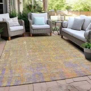 Piper Looms Chantille Abstract ACN1931 Green Machine Washable Area Rug Outdoor Lifestyle Image Feature