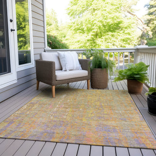 Piper Looms Chantille Abstract ACN1931 Green Machine Washable Area Rug Outdoor Lifestyle Image Feature