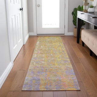 Piper Looms Chantille Abstract ACN1931 Green Machine Washable Area Rug Runner Lifestyle Image Feature