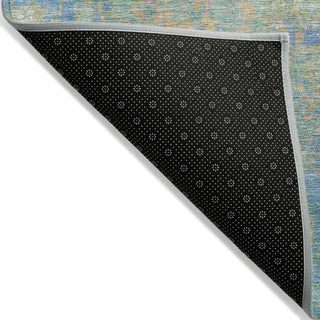 Piper Looms Chantille Abstract ACN1931 Teal Machine Washable Area Rug Backing Image