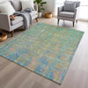 Piper Looms Chantille Abstract ACN1931 Teal Machine Washable Area Rug Lifestyle Image Feature