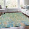 Piper Looms Chantille Abstract ACN1931 Teal Machine Washable Area Rug Lifestyle Image Feature