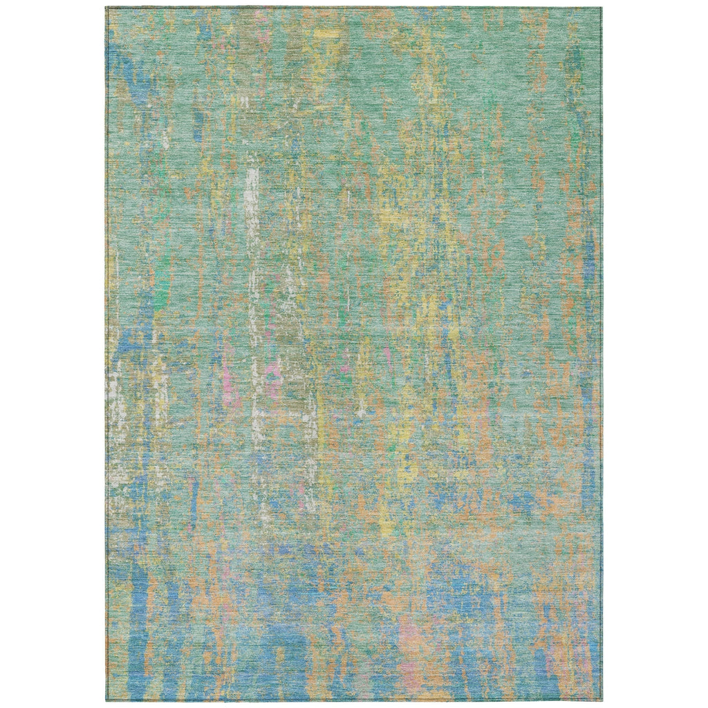 Piper Looms Chantille Abstract ACN1931 Teal Machine Washable Area Rug main image