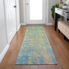Piper Looms Chantille Abstract ACN1931 Teal Machine Washable Area Rug Runner Lifestyle Image Feature
