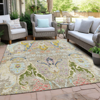 Piper Looms Chantille Modern ACN1932 Beige Machine Washable Area Rug Outdoor Lifestyle Image Feature