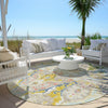 Piper Looms Chantille Modern ACN1932 Beige Machine Washable Area Rug Round Outdoor Lifestyle Image Feature