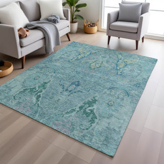 Piper Looms Chantille Modern ACN1932 Blue Machine Washable Area Rug Lifestyle Image Feature