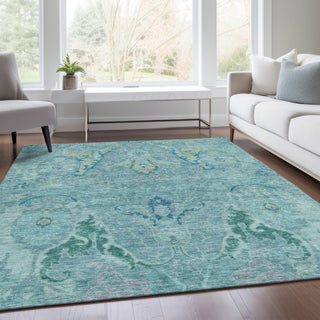 Piper Looms Chantille Modern ACN1932 Blue Machine Washable Area Rug Lifestyle Image Feature