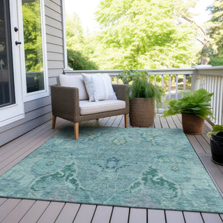 Piper Looms Chantille Modern ACN1932 Blue Machine Washable Area Rug Outdoor Lifestyle Image Feature
