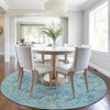 Piper Looms Chantille Modern ACN1932 Blue Machine Washable Area Rug Round Lifestyle Image Feature