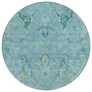 Piper Looms Chantille Modern ACN1932 Blue Machine Washable Area Rug Round Main Image