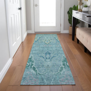 Piper Looms Chantille Modern ACN1932 Blue Machine Washable Area Rug Runner Lifestyle Image Feature