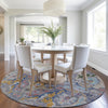 Piper Looms Chantille Modern ACN1932 Gray Machine Washable Area Rug Round Lifestyle Image Feature