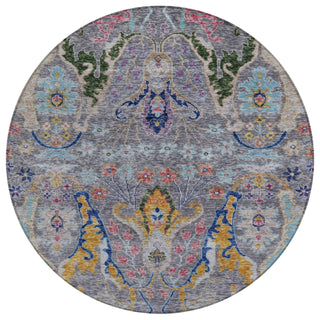 Piper Looms Chantille Modern ACN1932 Gray Machine Washable Area Rug Round Main Image