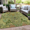 Piper Looms Chantille Modern ACN1932 Green Machine Washable Area Rug Outdoor Lifestyle Image Feature