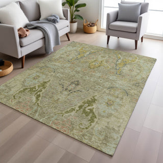 Piper Looms Chantille Modern ACN1932 Khaki Machine Washable Area Rug Lifestyle Image Feature
