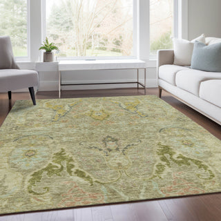 Piper Looms Chantille Modern ACN1932 Khaki Machine Washable Area Rug Lifestyle Image Feature
