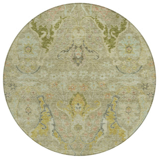 Piper Looms Chantille Modern ACN1932 Khaki Machine Washable Area Rug Round Main Image